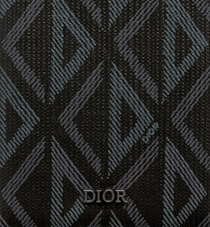 Vertical Bifold Wallet Black CD Diamond Canvas