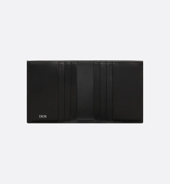 Vertical Bifold Wallet Black CD Diamond Canvas