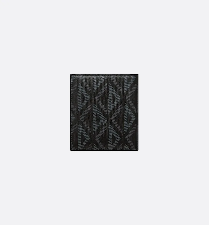 Vertical Bifold Wallet Black CD Diamond Canvas
