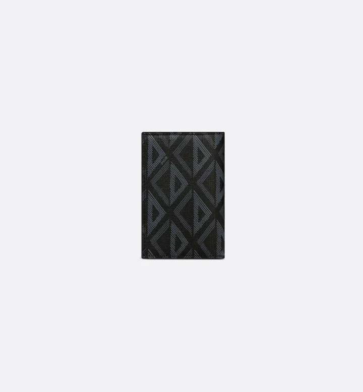 Vertical Bifold Card Holder Black CD Diamond Canvas