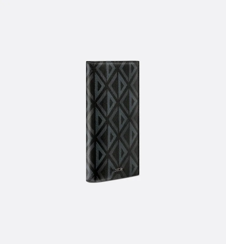 Vertical Bifold Wallet Black CD Diamond Canvas