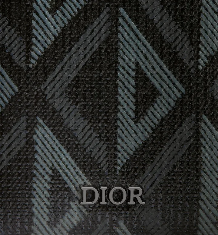 Vertical Bifold Wallet Black CD Diamond Canvas