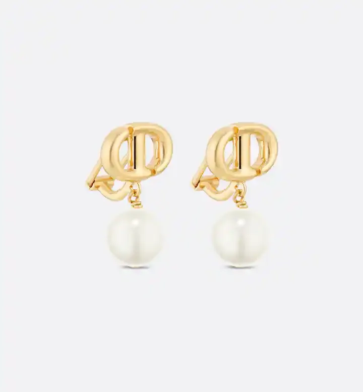 CD Navy Clip-On Earrings