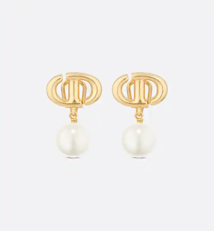 CD Navy Clip-On Earrings