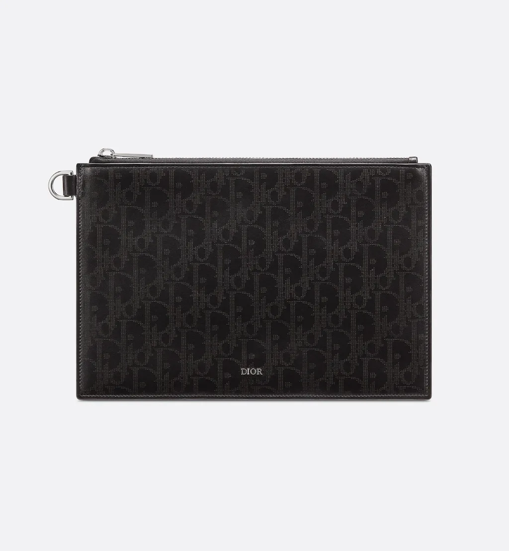 A5 Pouch Black Oblique Galaxy Leather