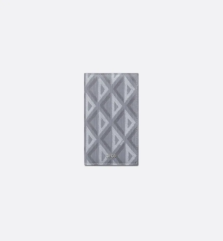Long Bifold Card Holder Gray CD Diamond Canvas