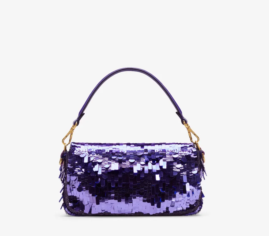 FENDI Baguette Purple sequined bag