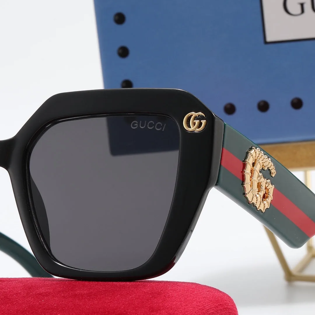 4 Colors Fashion Double G Striped Frame Sunglasses
