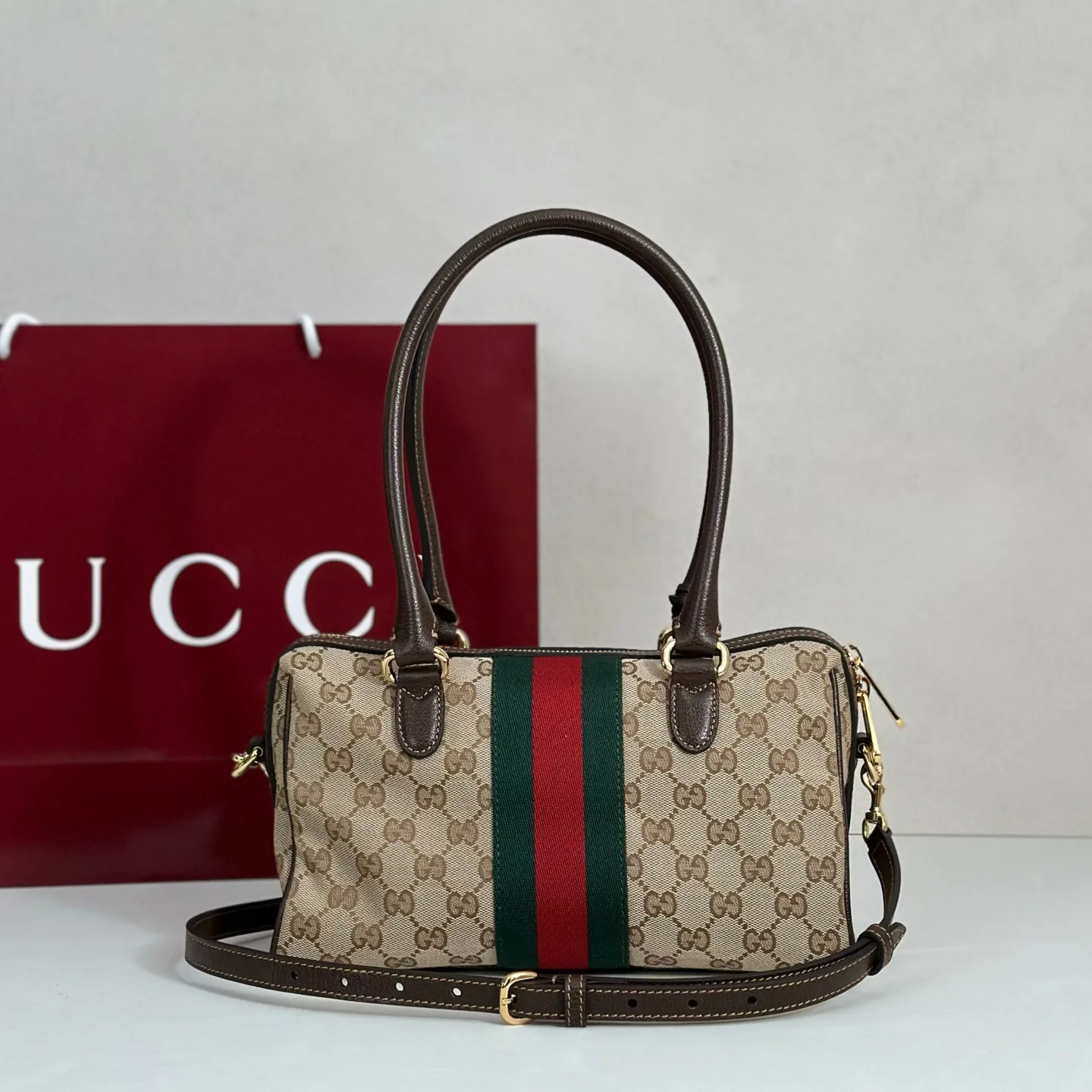 Gucci GG canvas Borsetto boston bag - Beige