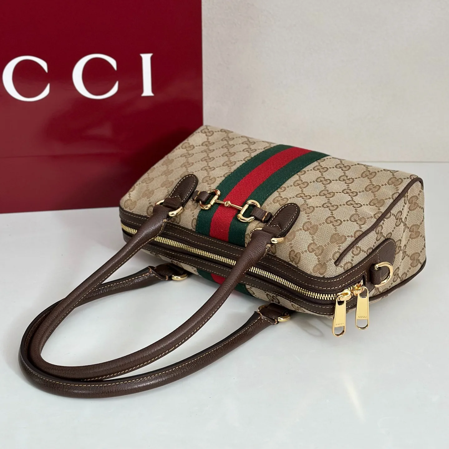 Gucci GG canvas Borsetto boston bag - Beige