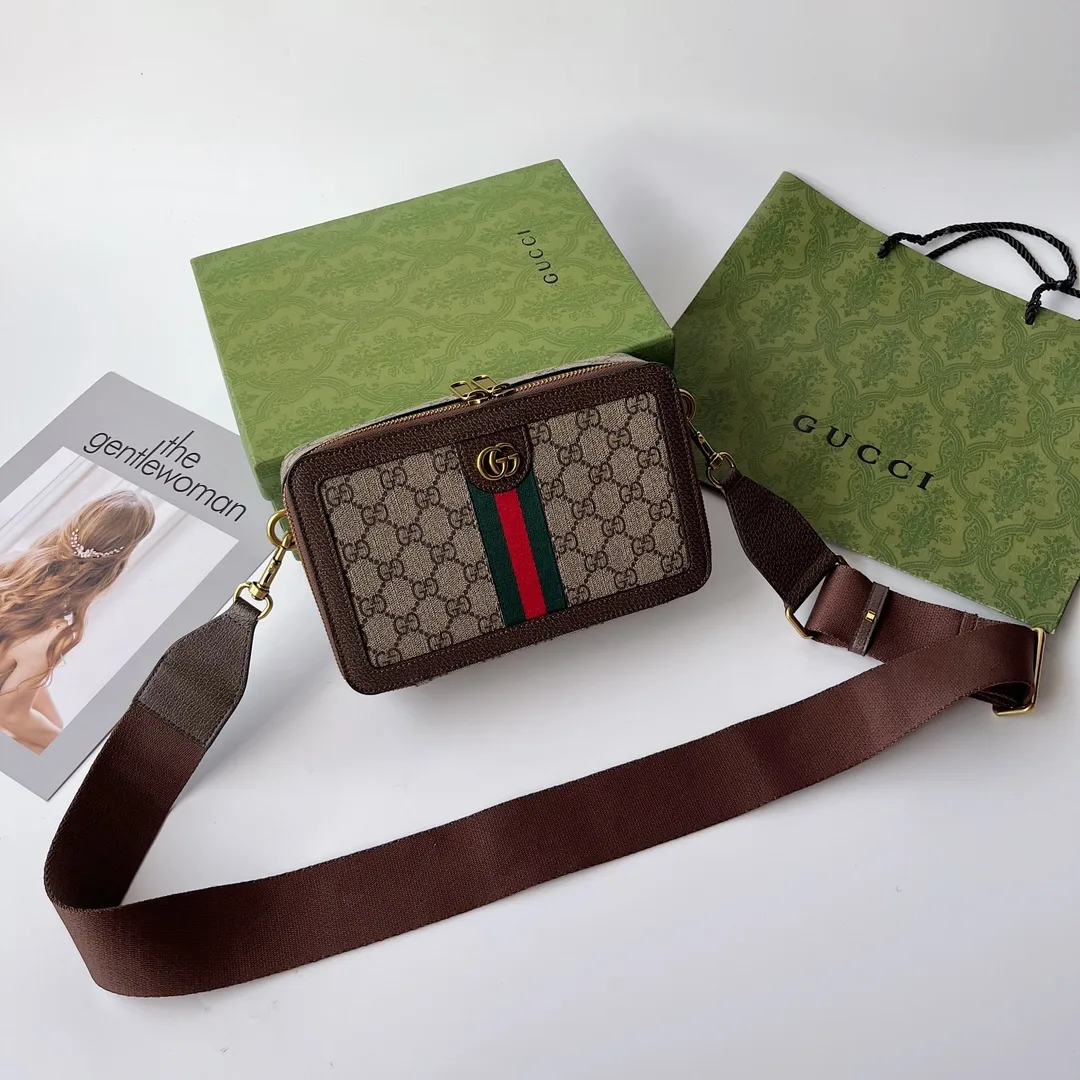 Gucci Ophidia Crossbody Brown leathe Bag