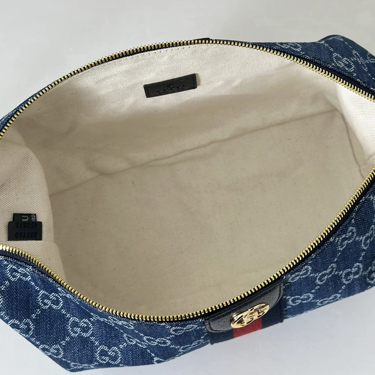 Gucci Vanity Top Handle Blue and white GG denim - Bag