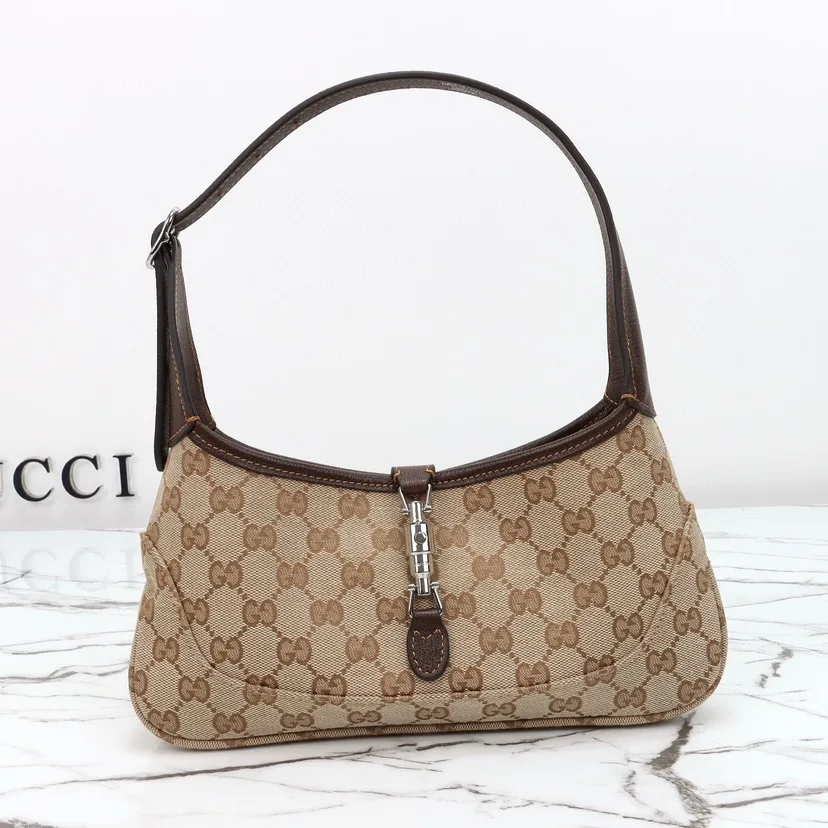 Gucci Jackie Slim small shoulder bag Brown GG canvas - Bag