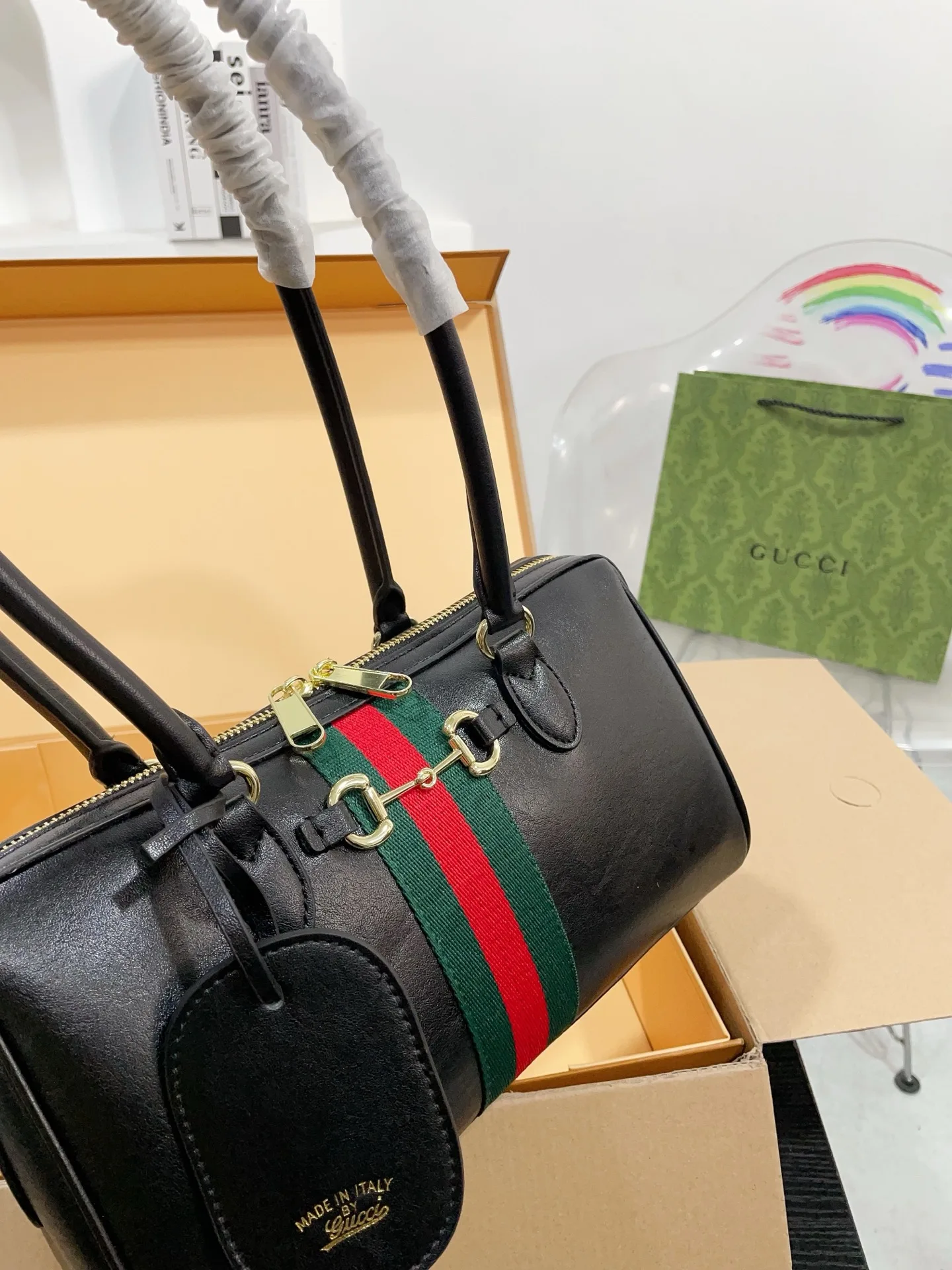 Gucci Black soft Borsetto boston bag - Black
