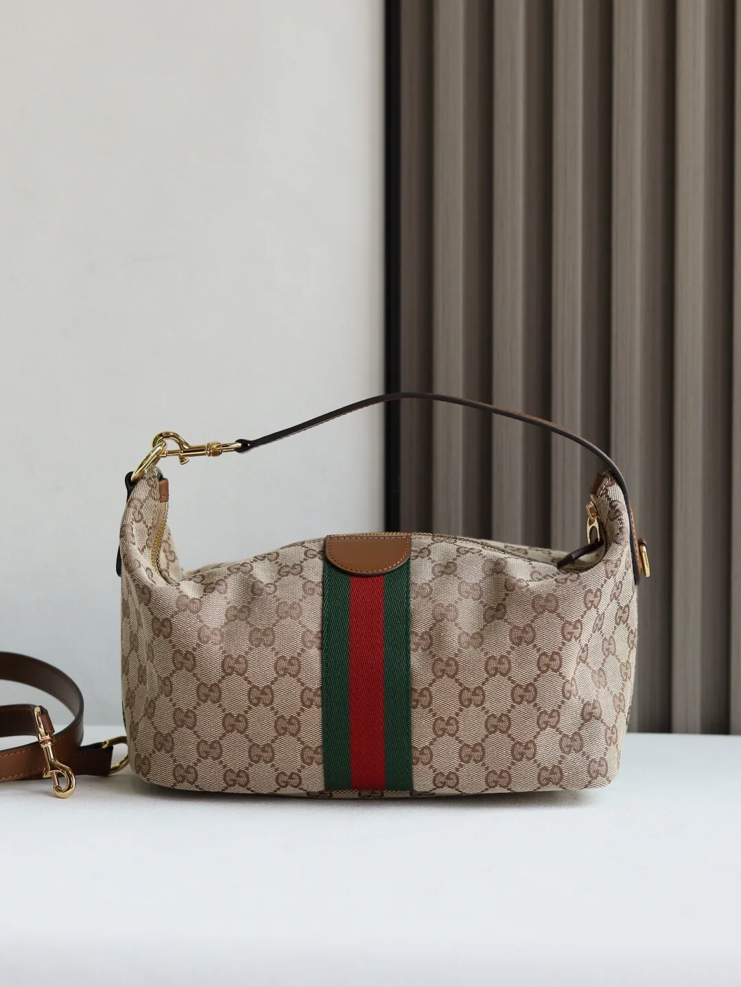 Gucci Vanity Top Handle Beige and brown GG canvas - Bag