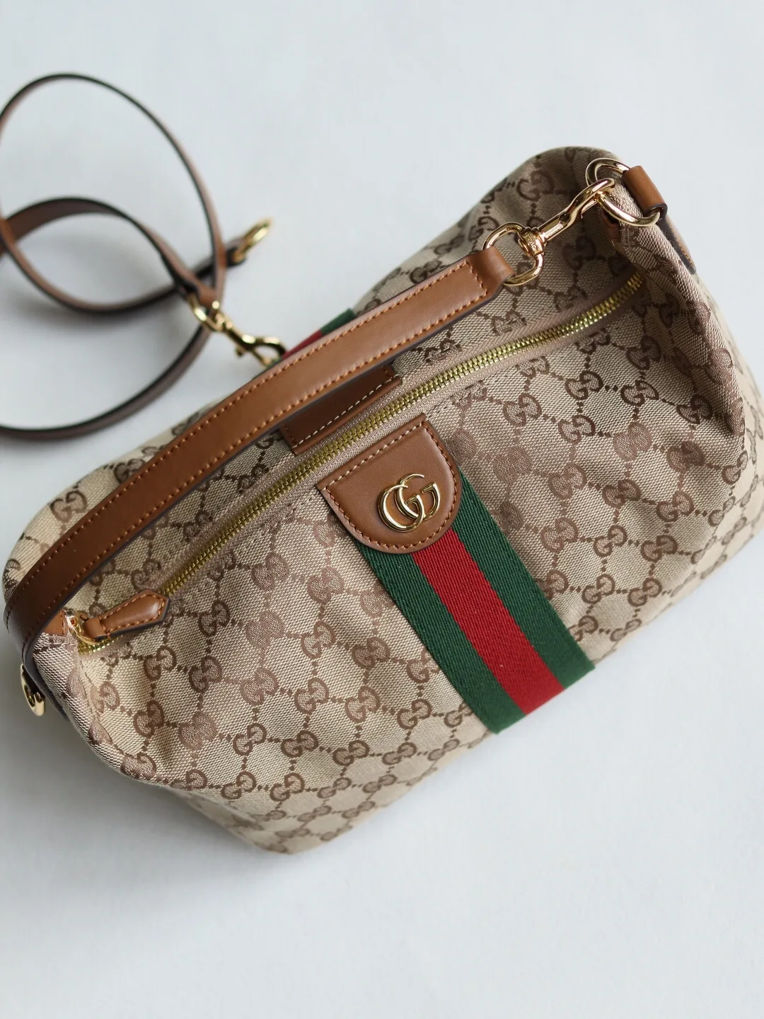 Gucci Vanity Top Handle Beige and brown GG canvas - Bag