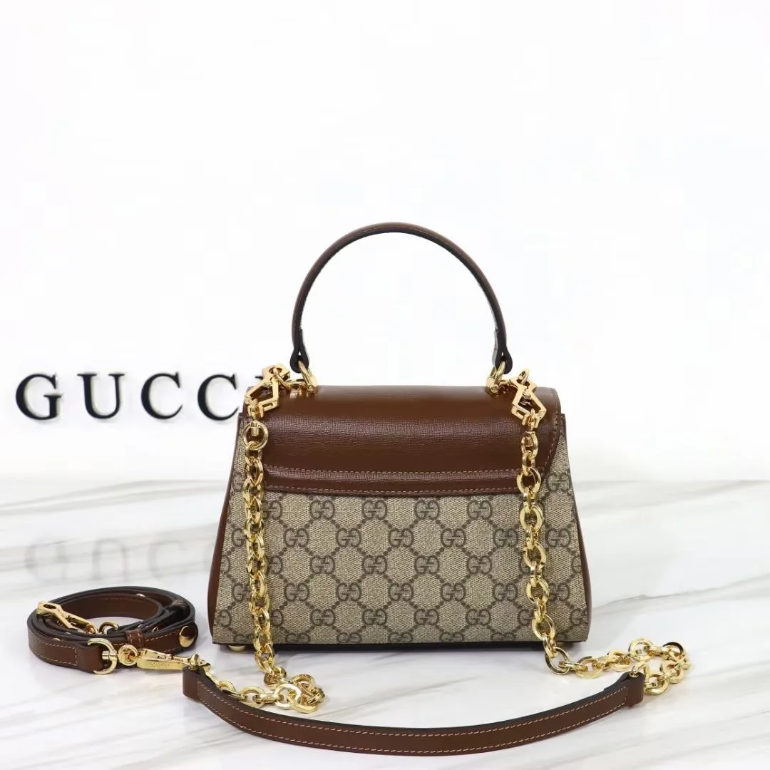 Gucci GG Supreme Horsebit 1955 Small Chain Top Handle - Bag