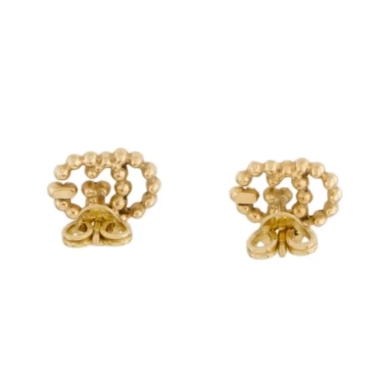 18K Running G Diamond Stud Earrings