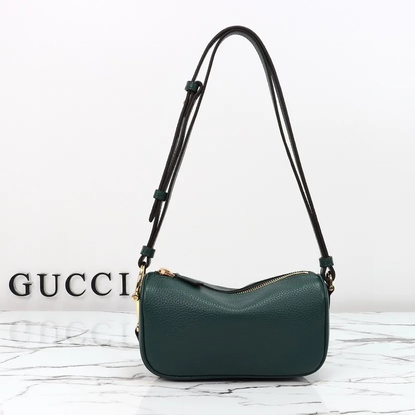 Gucci Half Horsebit Shoulder Green soft grainy leather Mini Bag