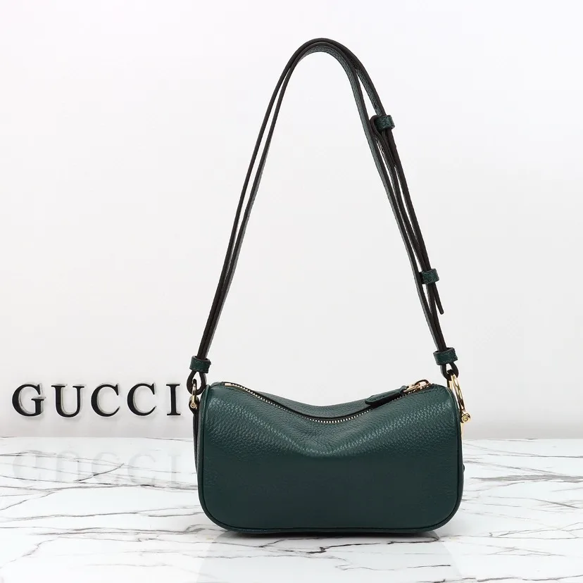 Gucci Half Horsebit Shoulder Green soft grainy leather Mini Bag