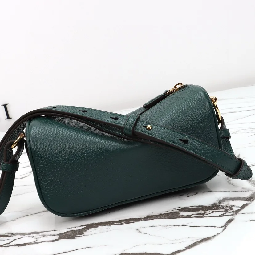 Gucci Half Horsebit Shoulder Green soft grainy leather Mini Bag