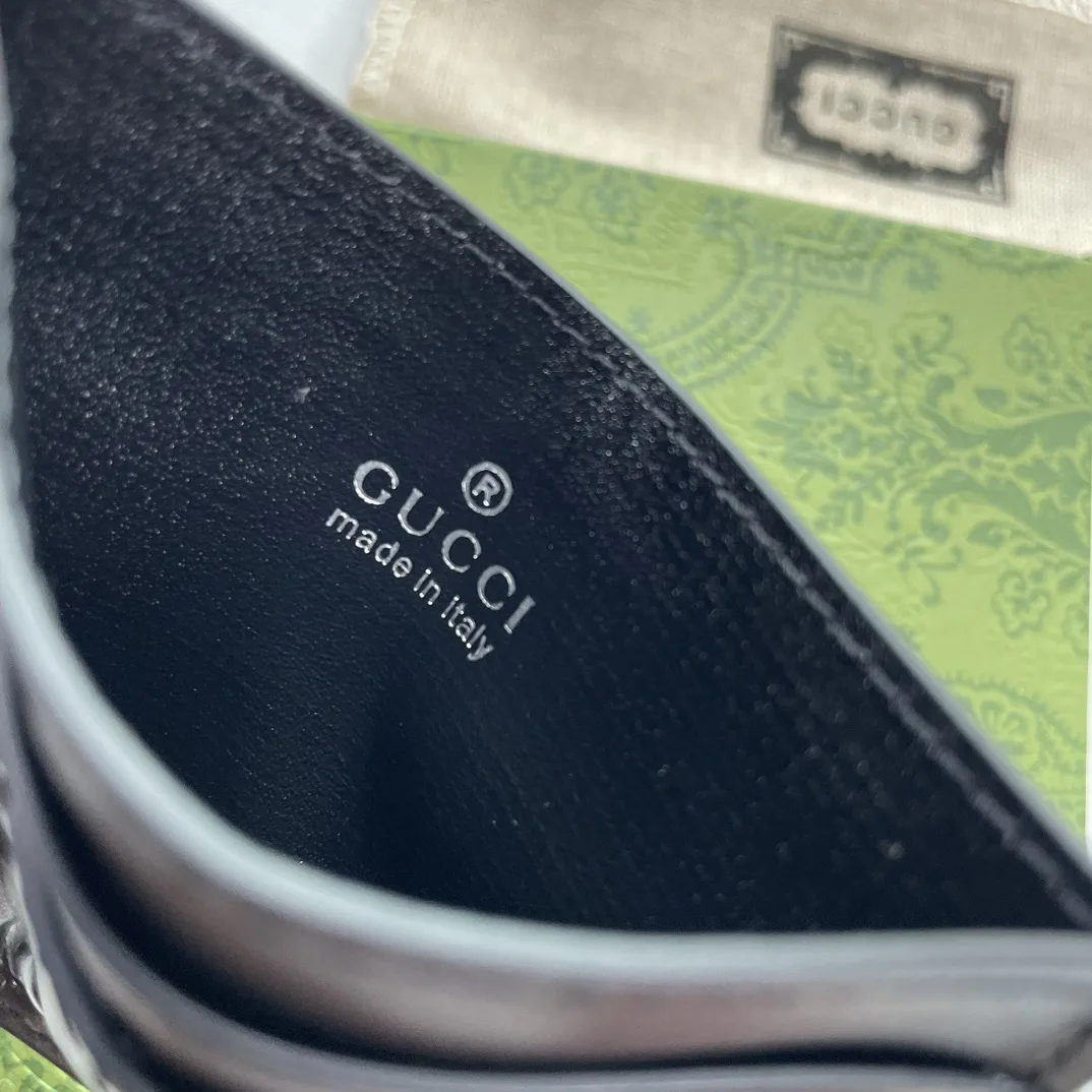 Gucci GG rubber-effect card case black-wallet
