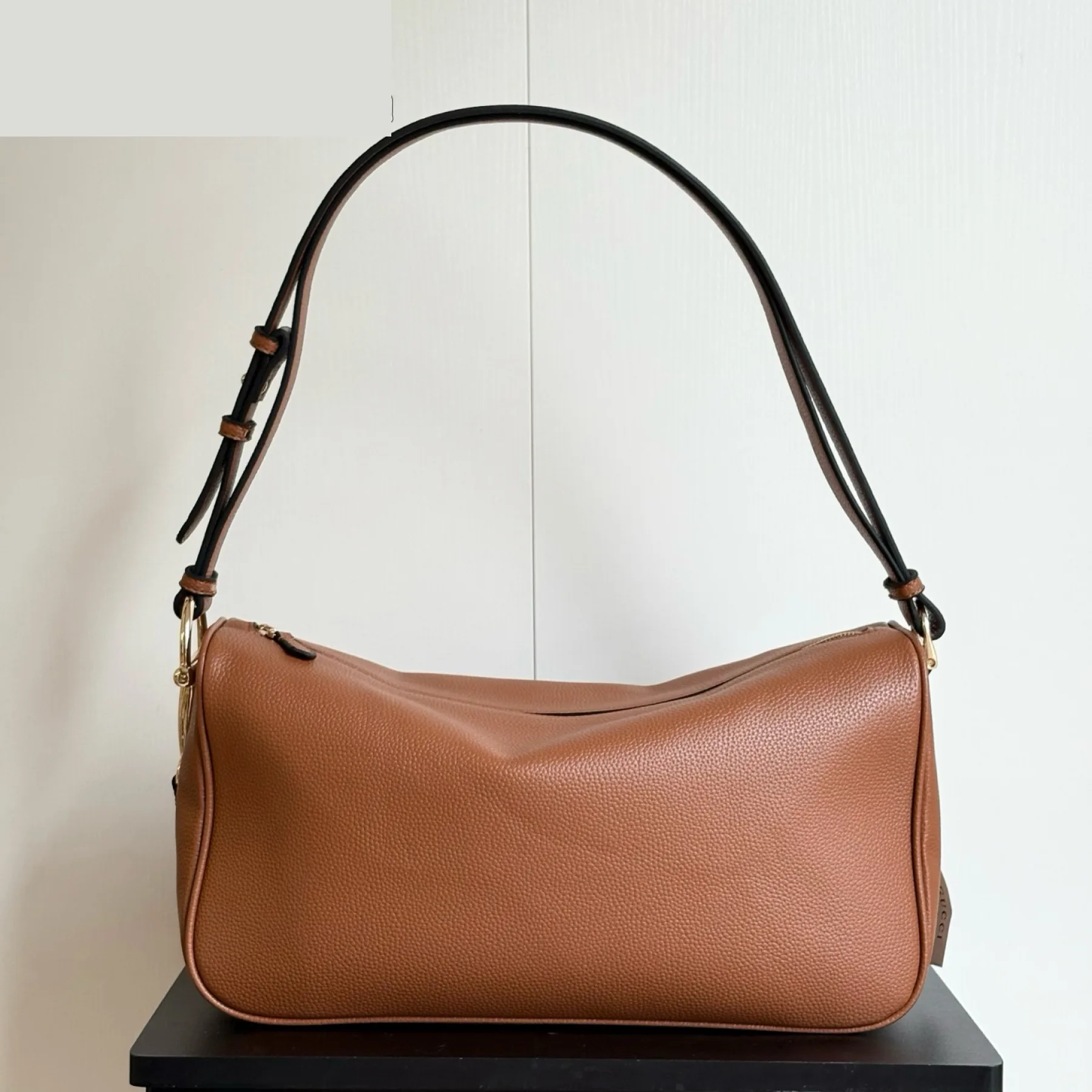 Gucci Half Horsebit Shoulder Brown soft grainy leather Bag