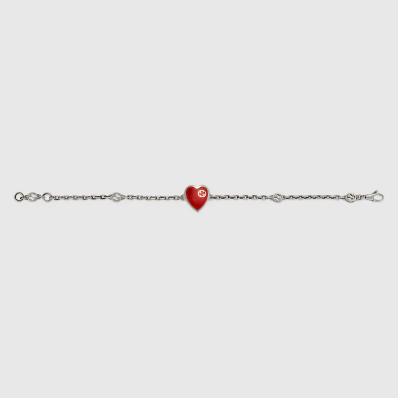 HEART BRACELET WITH INTERLOCKING G