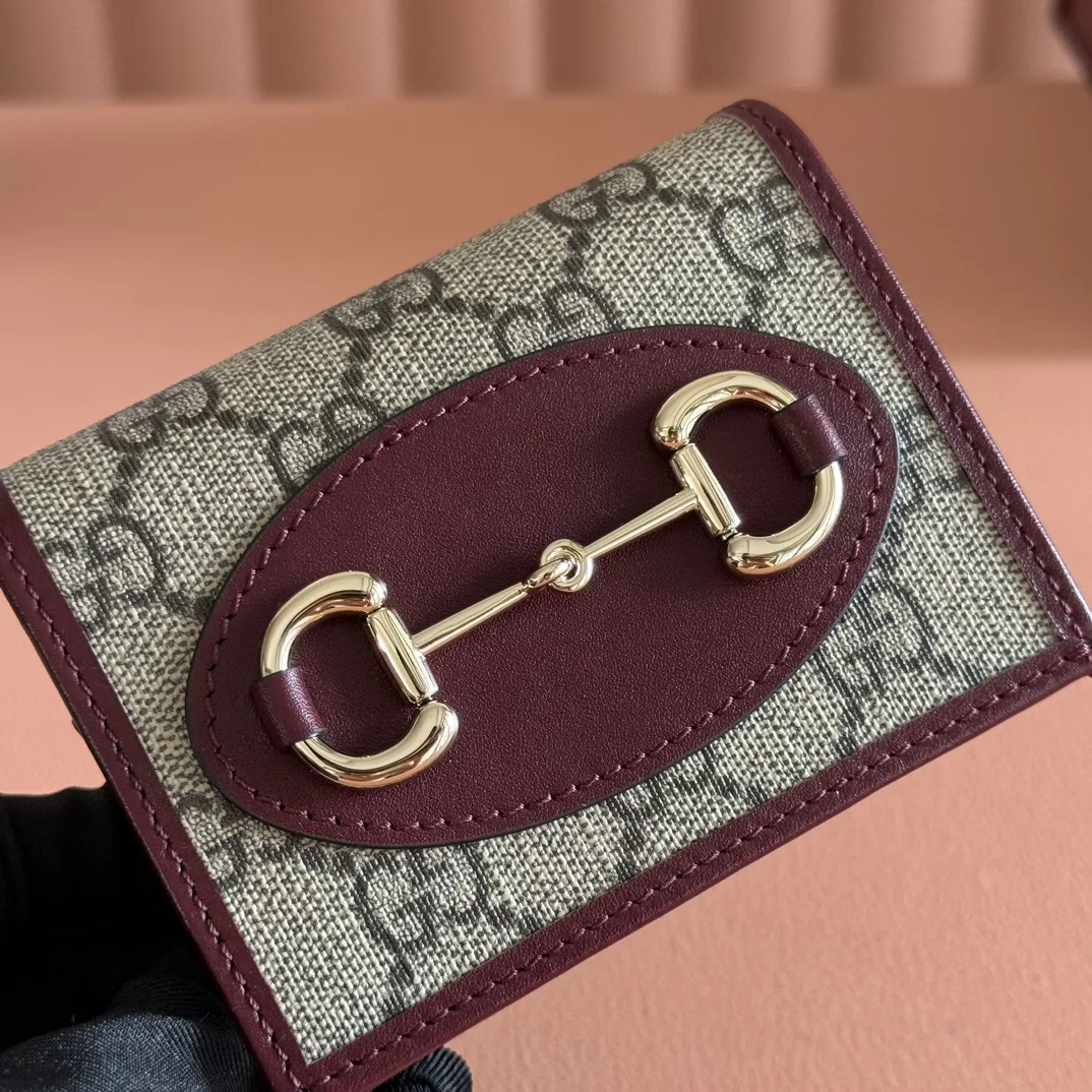 [TOP]Gucci Horsebit 1955 small wallet - Red