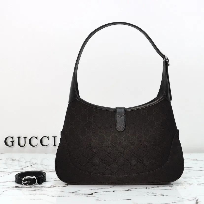 Gucci Jackie 1961 medium shoulder bag Black GG canvas - Bag