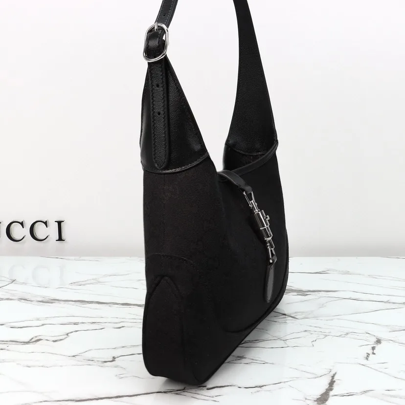 Gucci Jackie 1961 medium shoulder bag Black GG canvas - Bag