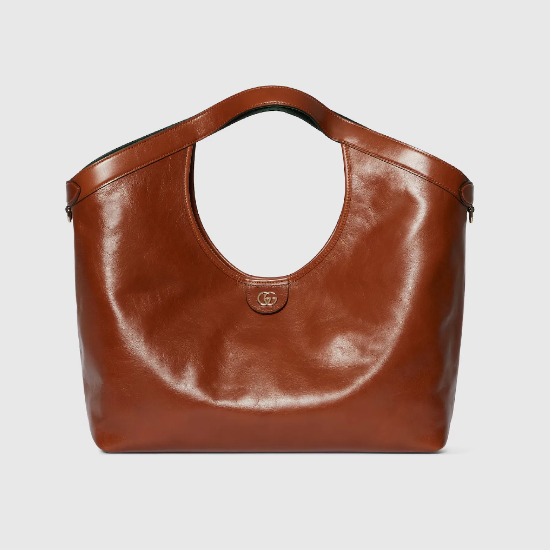 Gucci Giglio large tote bag - Dark brown soft glossy leather