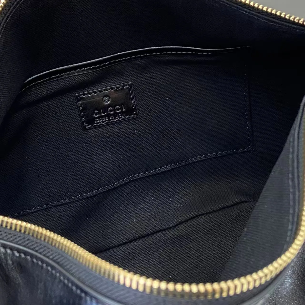 Gucci Half Horsebit Shoulder Black soft glossy leather Medium - Bag