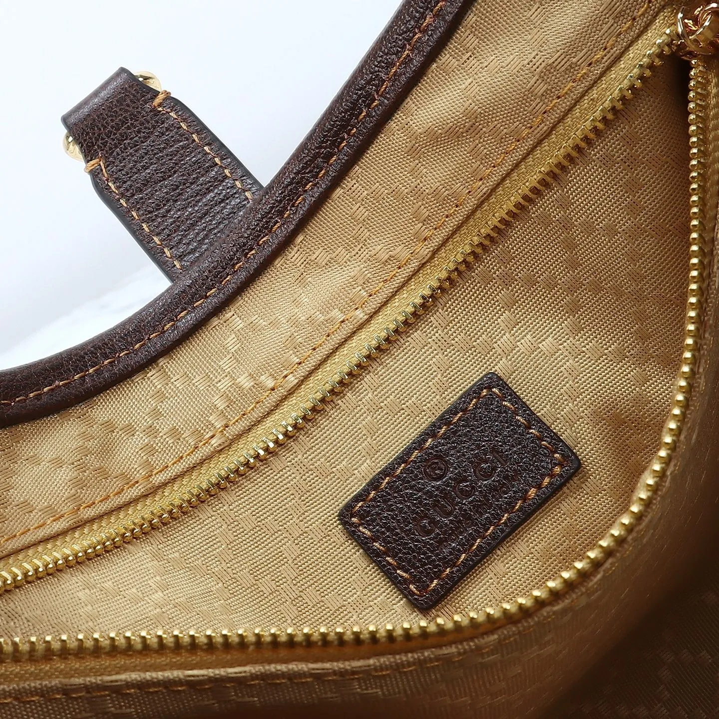 Gucci Jackie 1961 medium shoulder bag Sand and dark brown GG canvas - Bag
