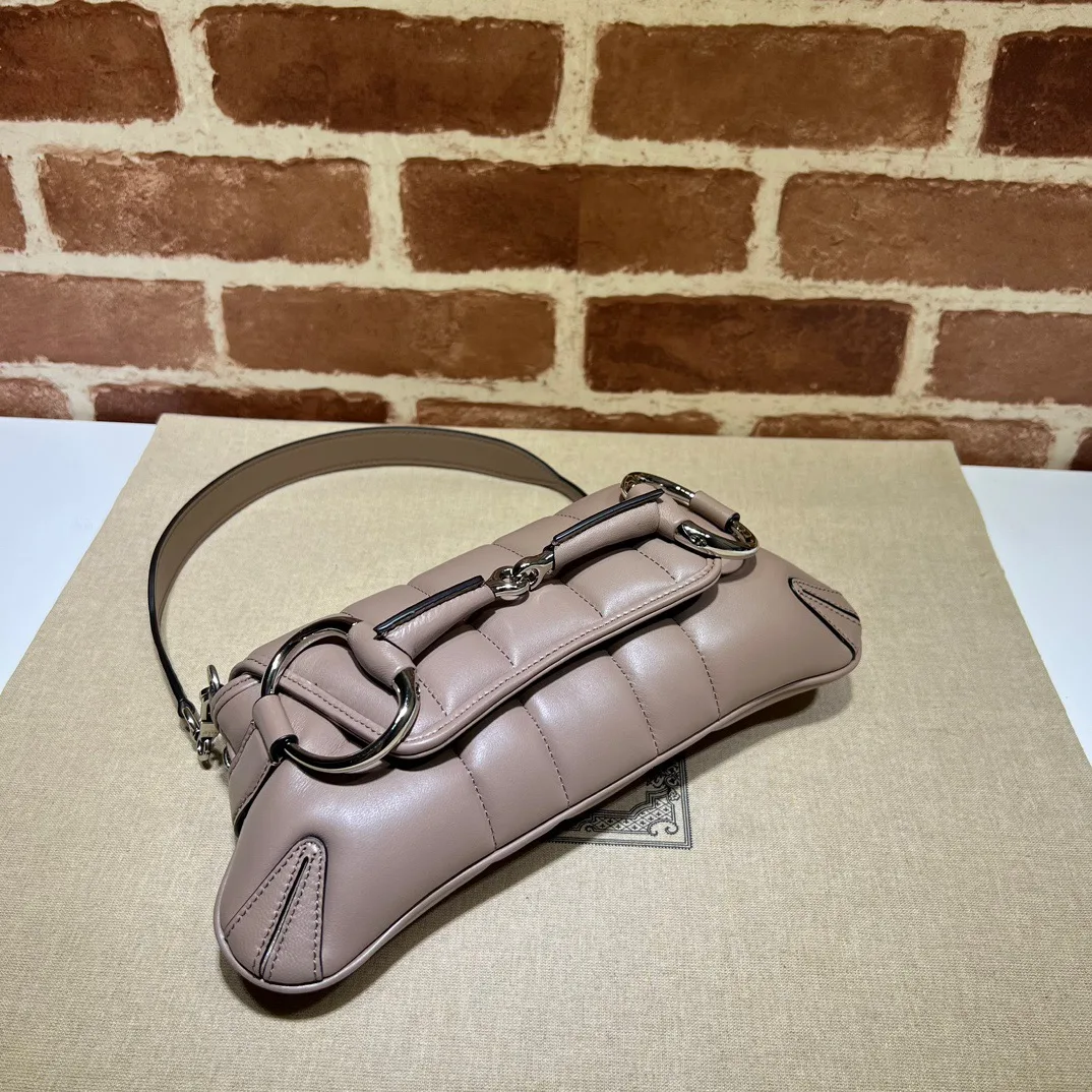 Gucci Horsebit Chain Small Shoulder Bag Taupe - Bag