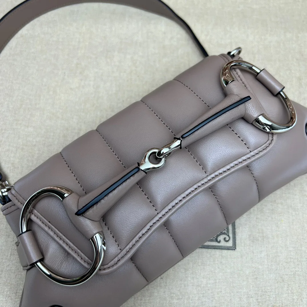Gucci Horsebit Chain Small Shoulder Bag Taupe - Bag