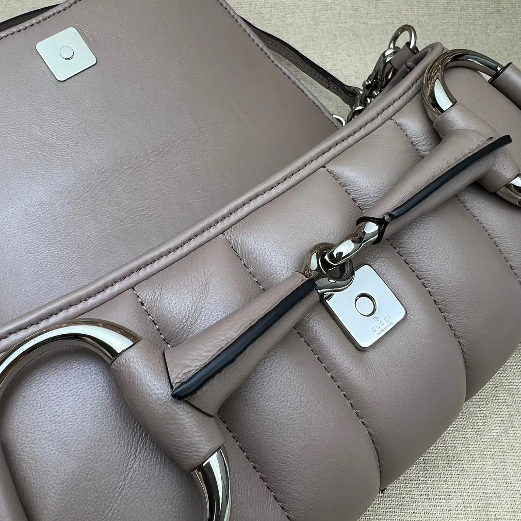 Gucci Horsebit Chain Small Shoulder Bag Taupe - Bag