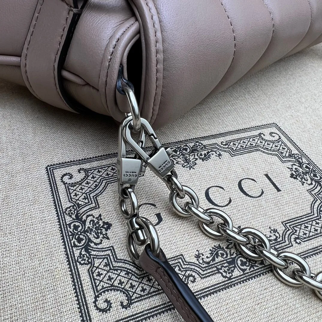Gucci Horsebit Chain Small Shoulder Bag Taupe - Bag