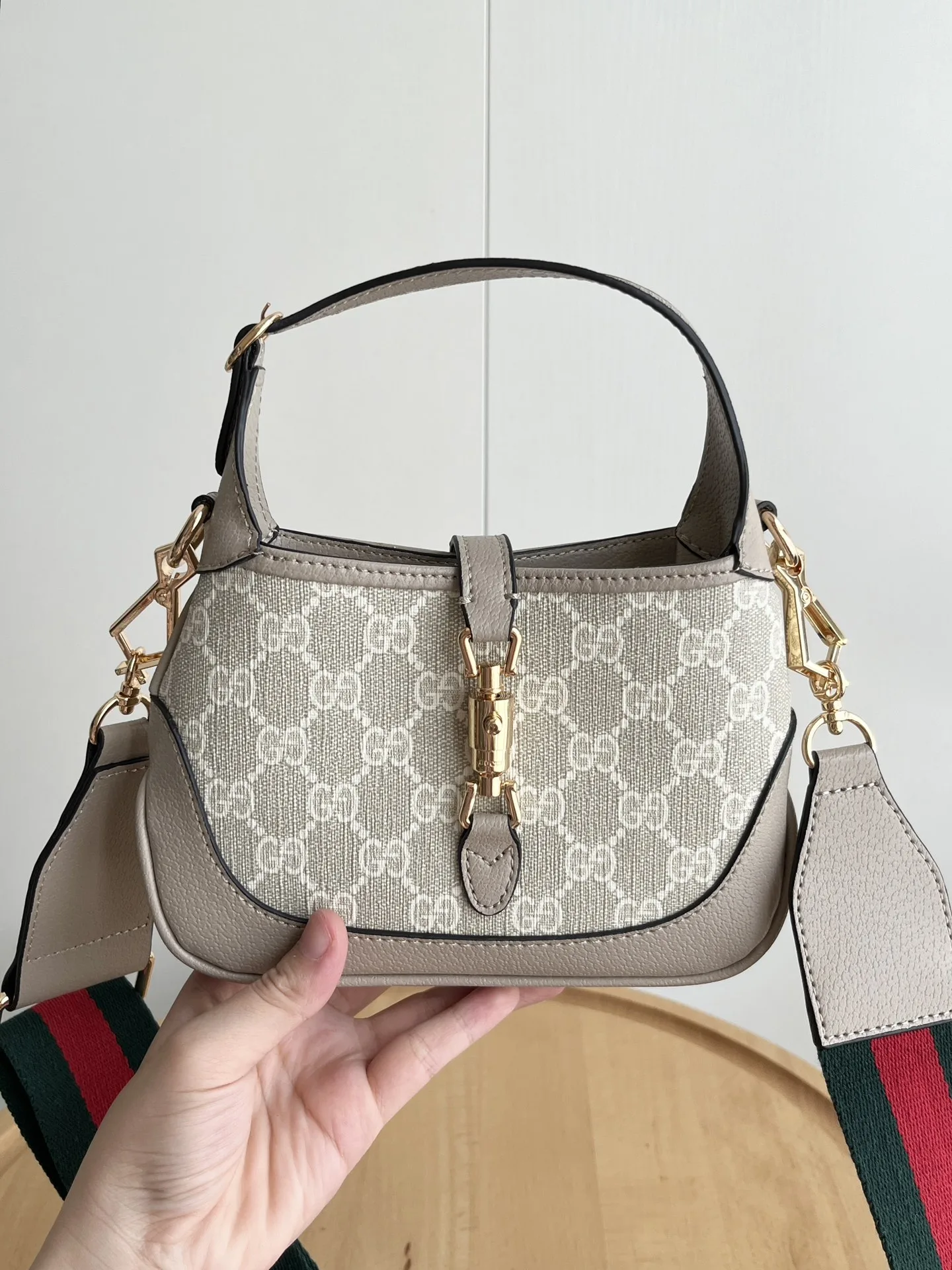 Gucci Jackie 1961 Mini GG And Leather Bag