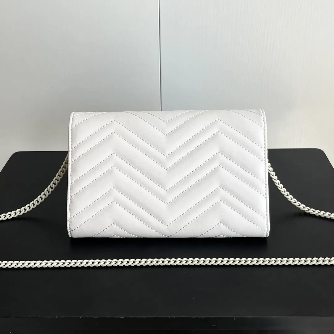 Gucci Marmont Chain Wallet - White Wallet