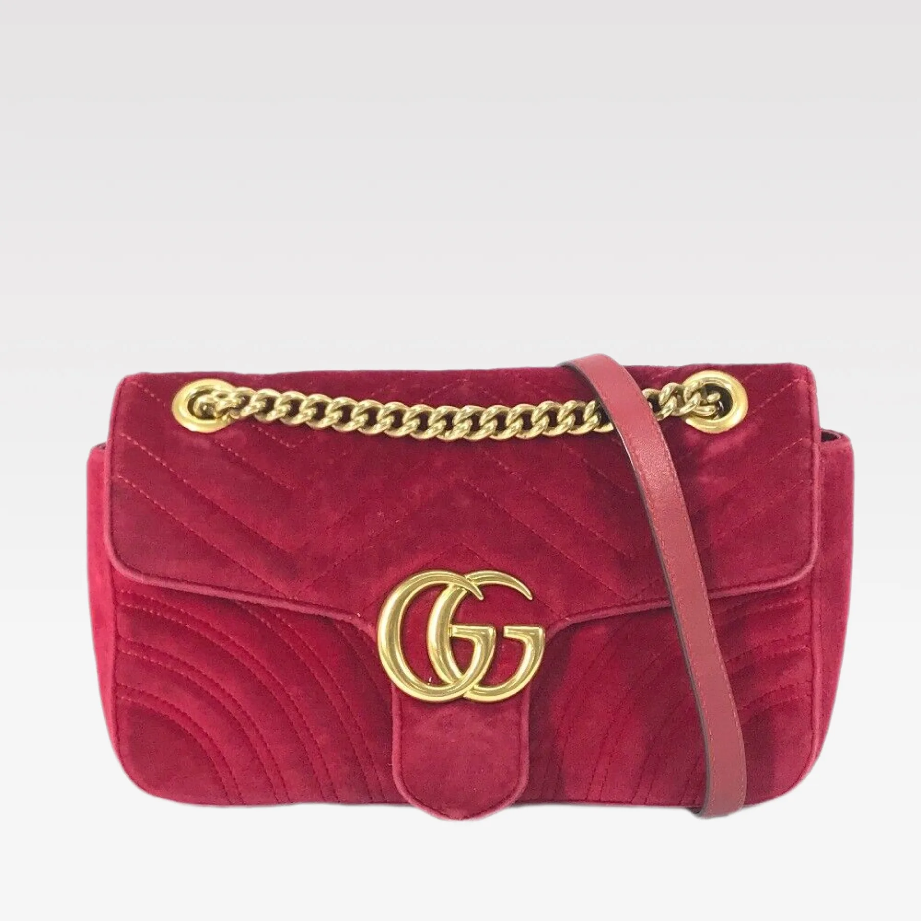 Gucci GG Marmont Velvet Collection - Deep Red Bag