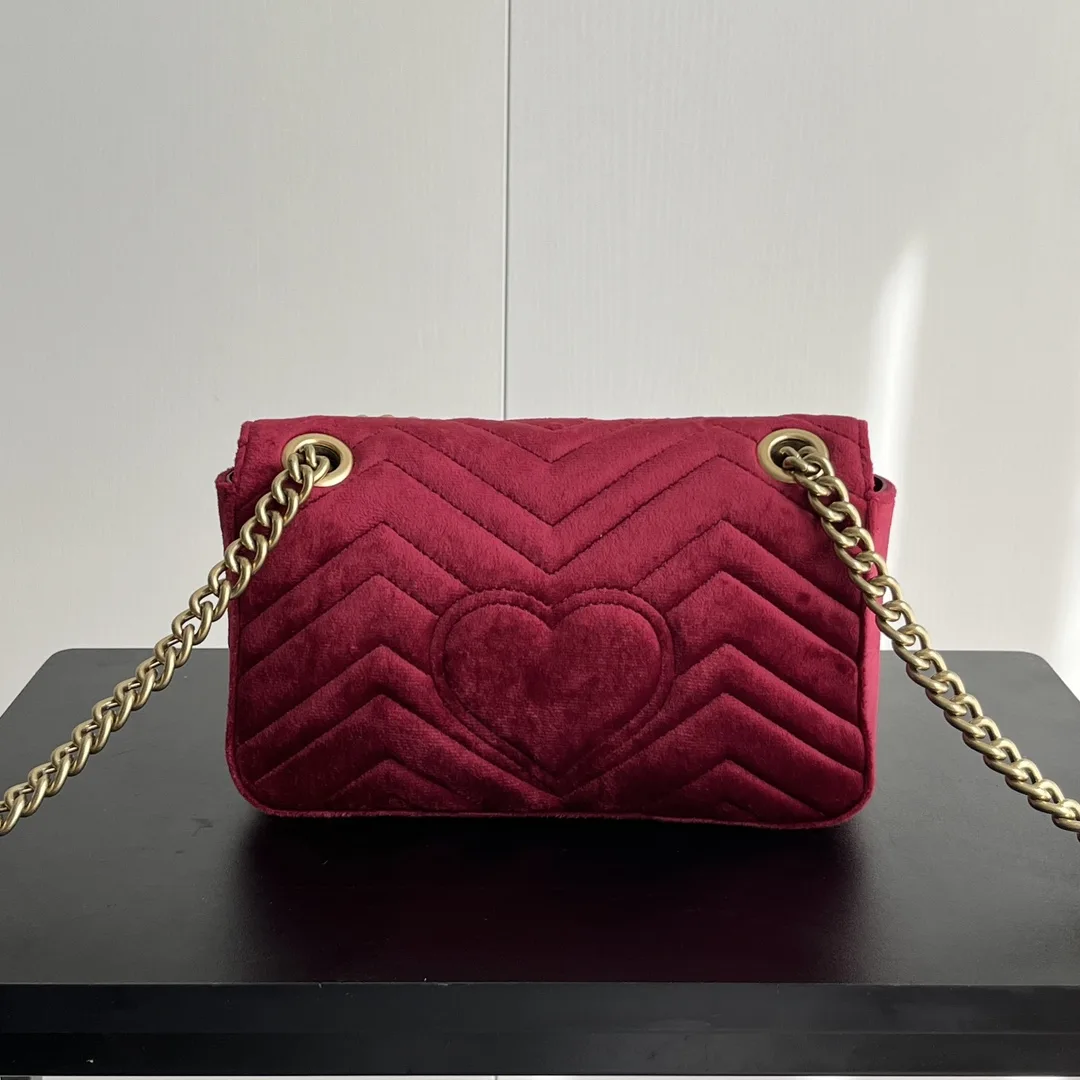 Gucci GG Marmont Velvet Collection - Deep Red Bag