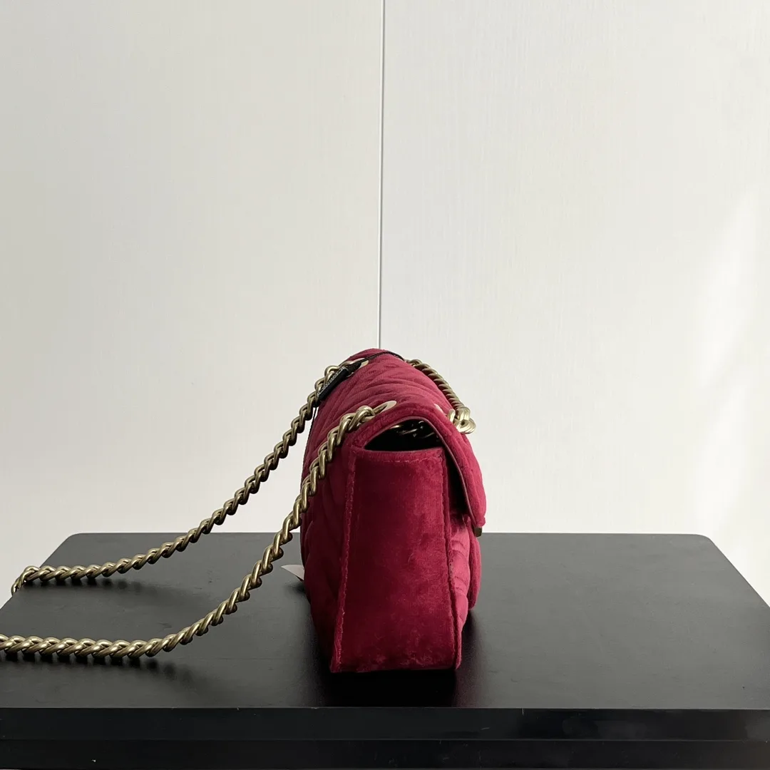 Gucci GG Marmont Velvet Collection - Deep Red Bag