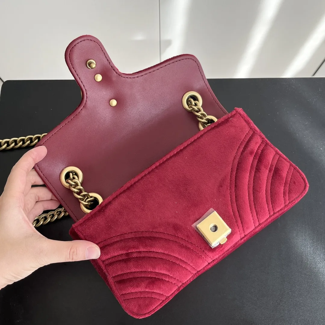 Gucci GG Marmont Velvet Collection - Deep Red Bag