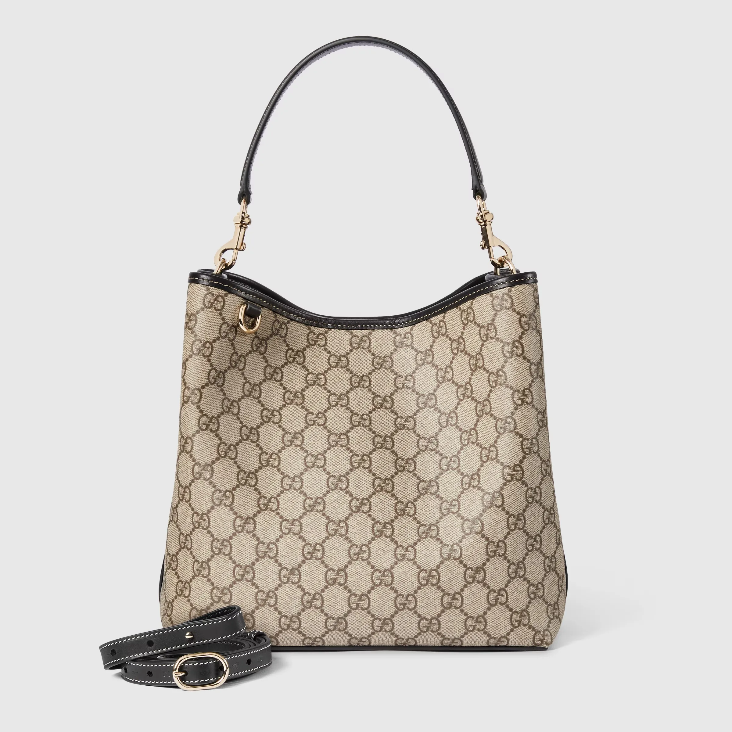[TOP]Gucci GG Emblem Bucket Bag - Black