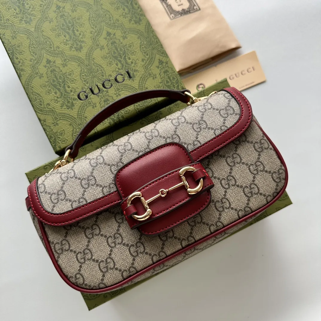 Gucci Horsebit 1955 Small Red Shoulder Bag