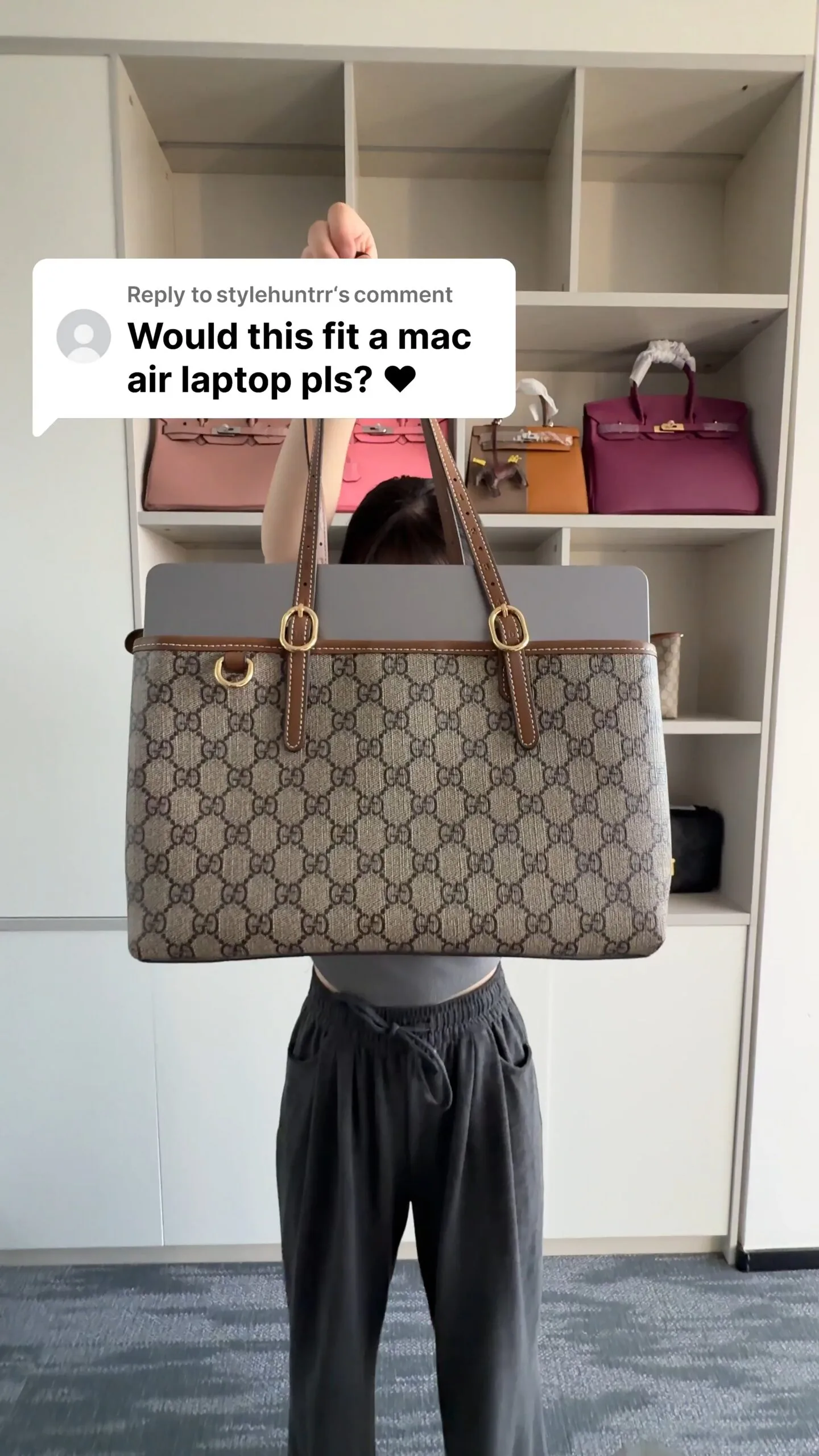 Gucci GG Emblem Maxi brown tote bag
