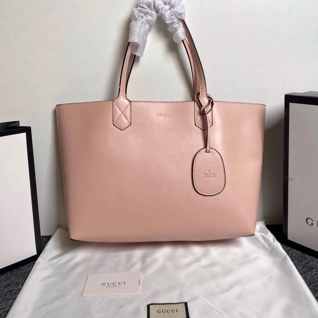 Gucci GG Monogram Blooms Medium Reversible Tote Beige Multicolor Pink - Bag