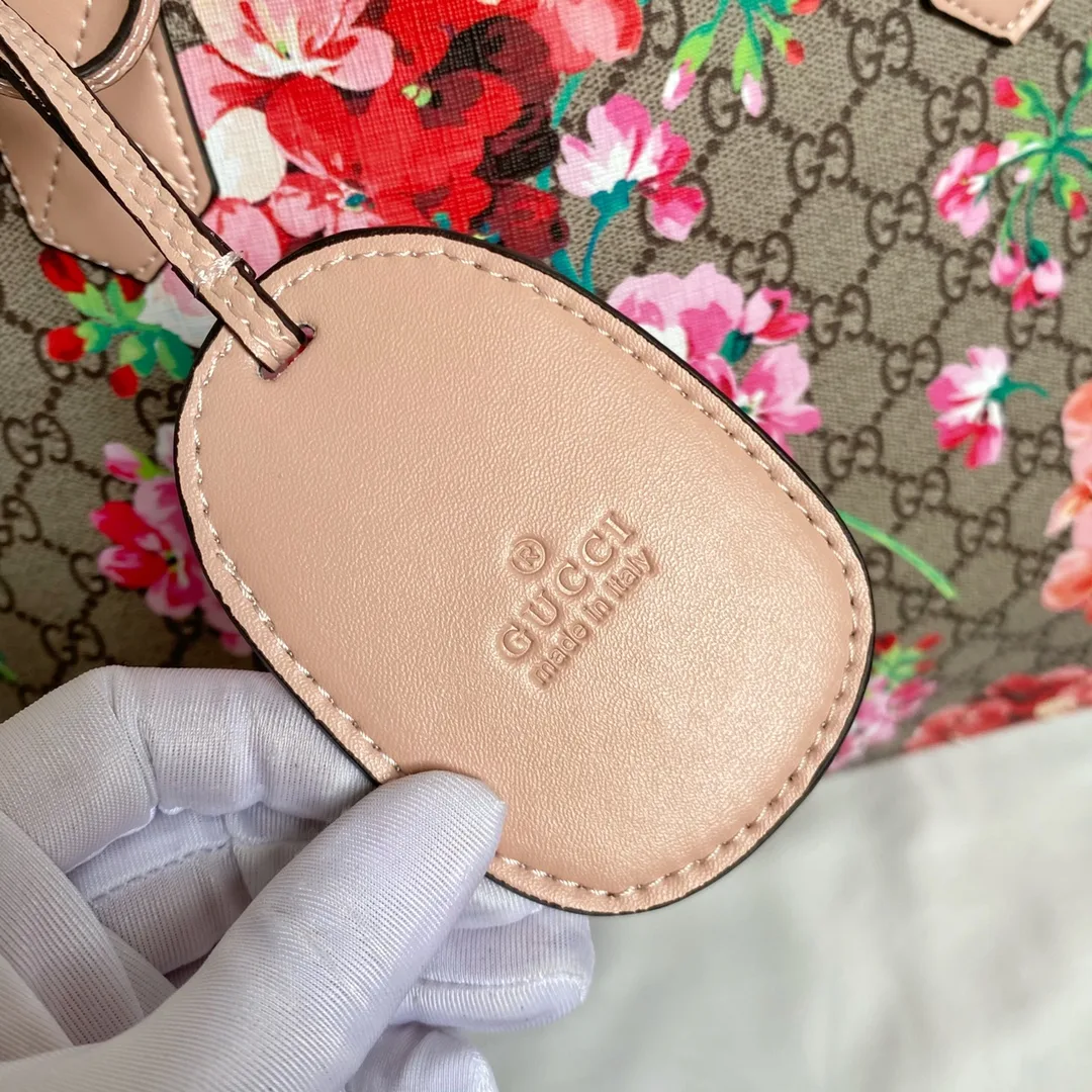 Gucci GG Monogram Blooms Medium Reversible Tote Beige Multicolor Pink - Bag