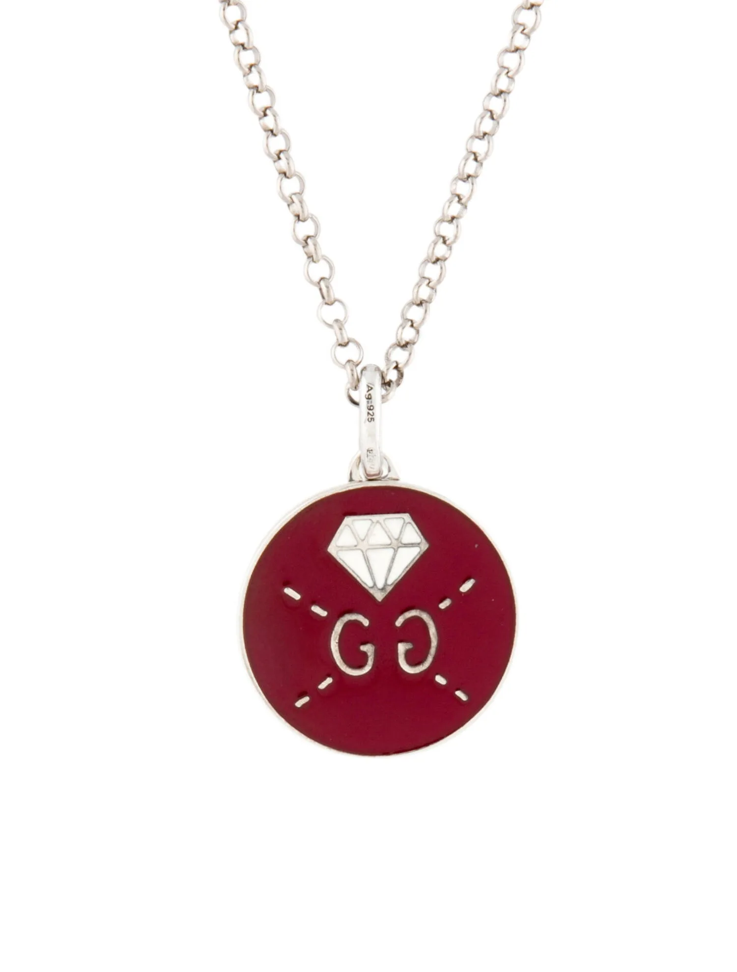 Enamel Ghost Pendant Necklace